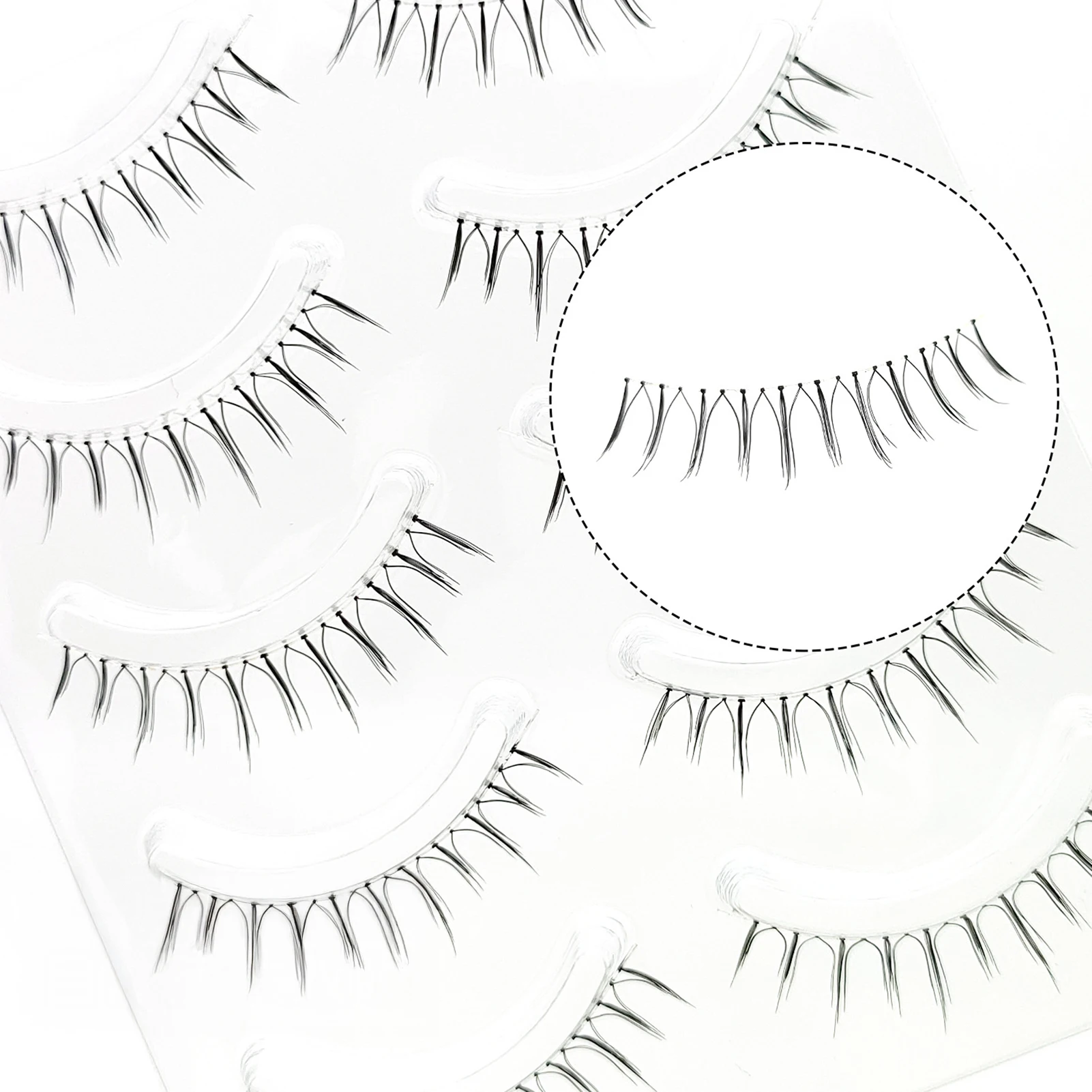 5 أزواج الكورية Wispy مانغا الرموش الشباك الطبيعية طويلة U على شكل رموش اصطناعية أنيمي قطاع الرموش الصناعية تأثيري ماكياج أداة #4