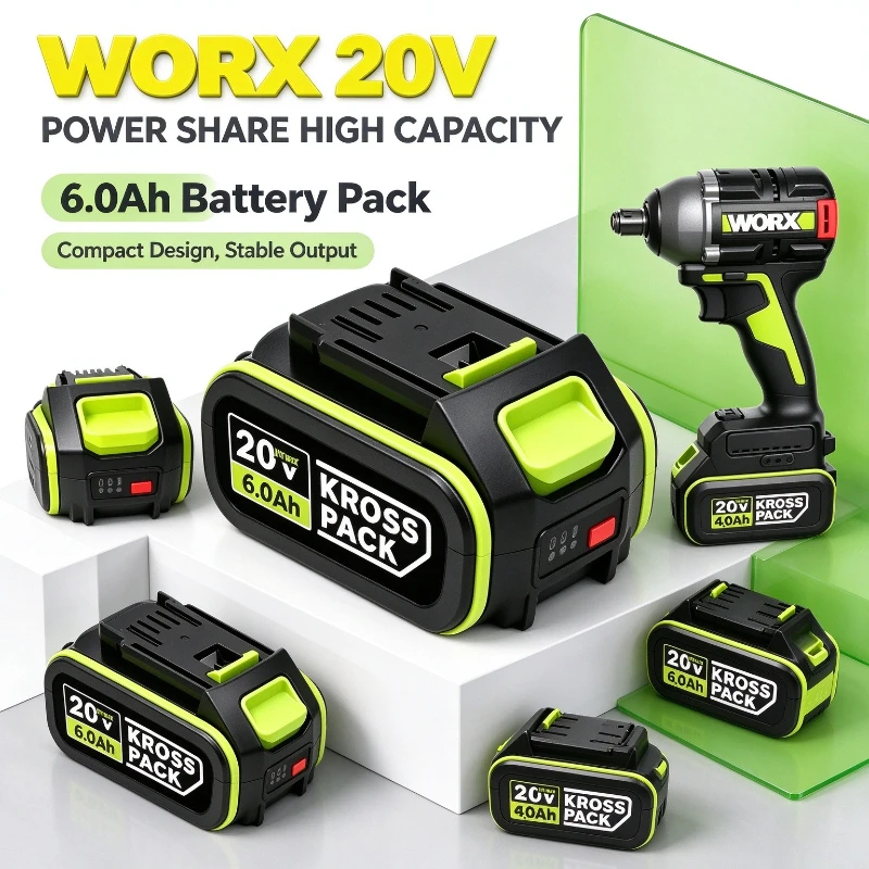 Original WORX 20V Power Tool Replacement Battery WA3060,Upgraded Super Capacity,Fit WA3408 WA3556 WA3564 Lithium Battery Pack