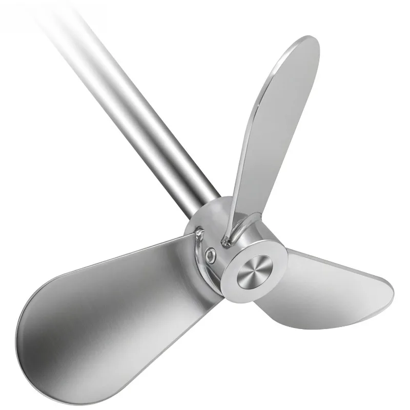 Three Blade Stainless Steel Impeller For Pneumatic Mixer 25mm Inner Hole Stirring Shaft Paddle Anti Rust Wearproof Strong Hard