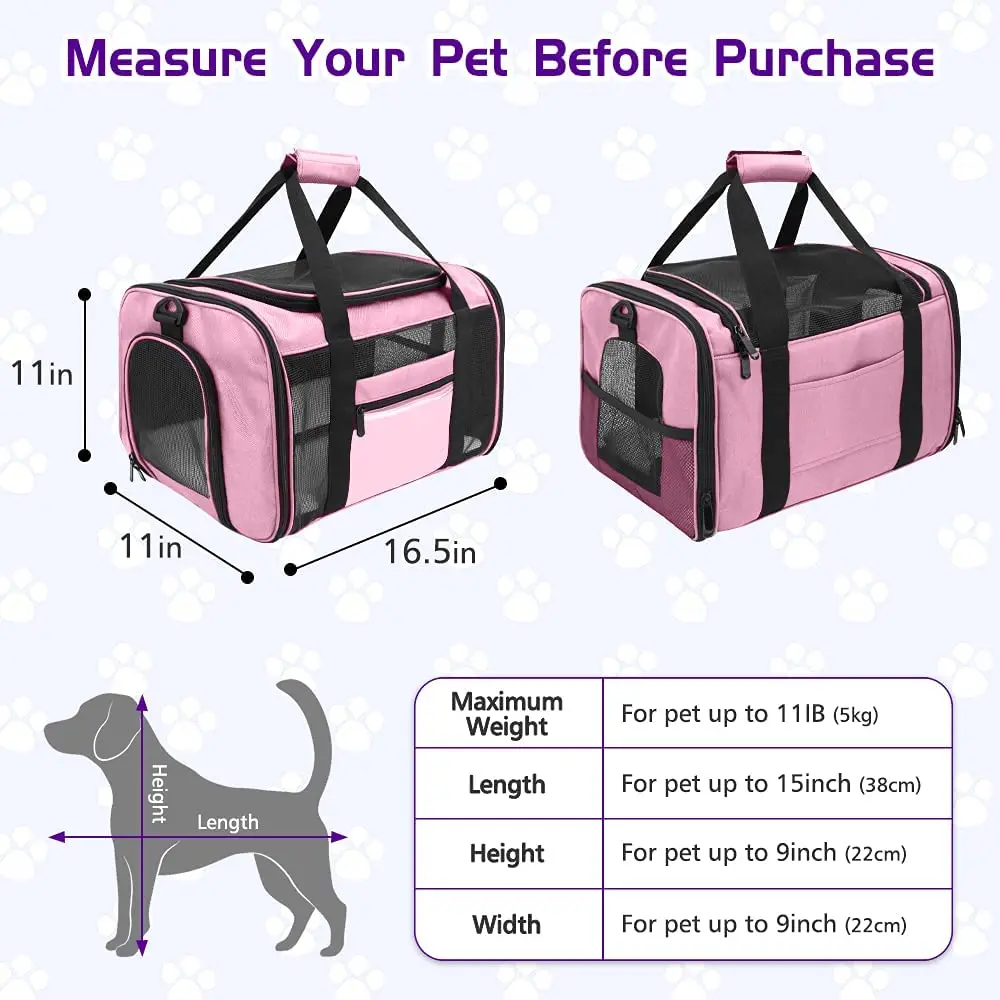 Portable Pet Cat Dog Carrier Transport Bag Foldable Mesh Breathable Pets Dog Handbag Transport Box Accessories