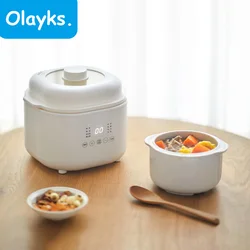 Olayks Electric Stew Pot 1L Mini Ceramic Liner Rice Cooker Nutrition Bird's Nest Stew Portable 220V Home Kitchen Appliances