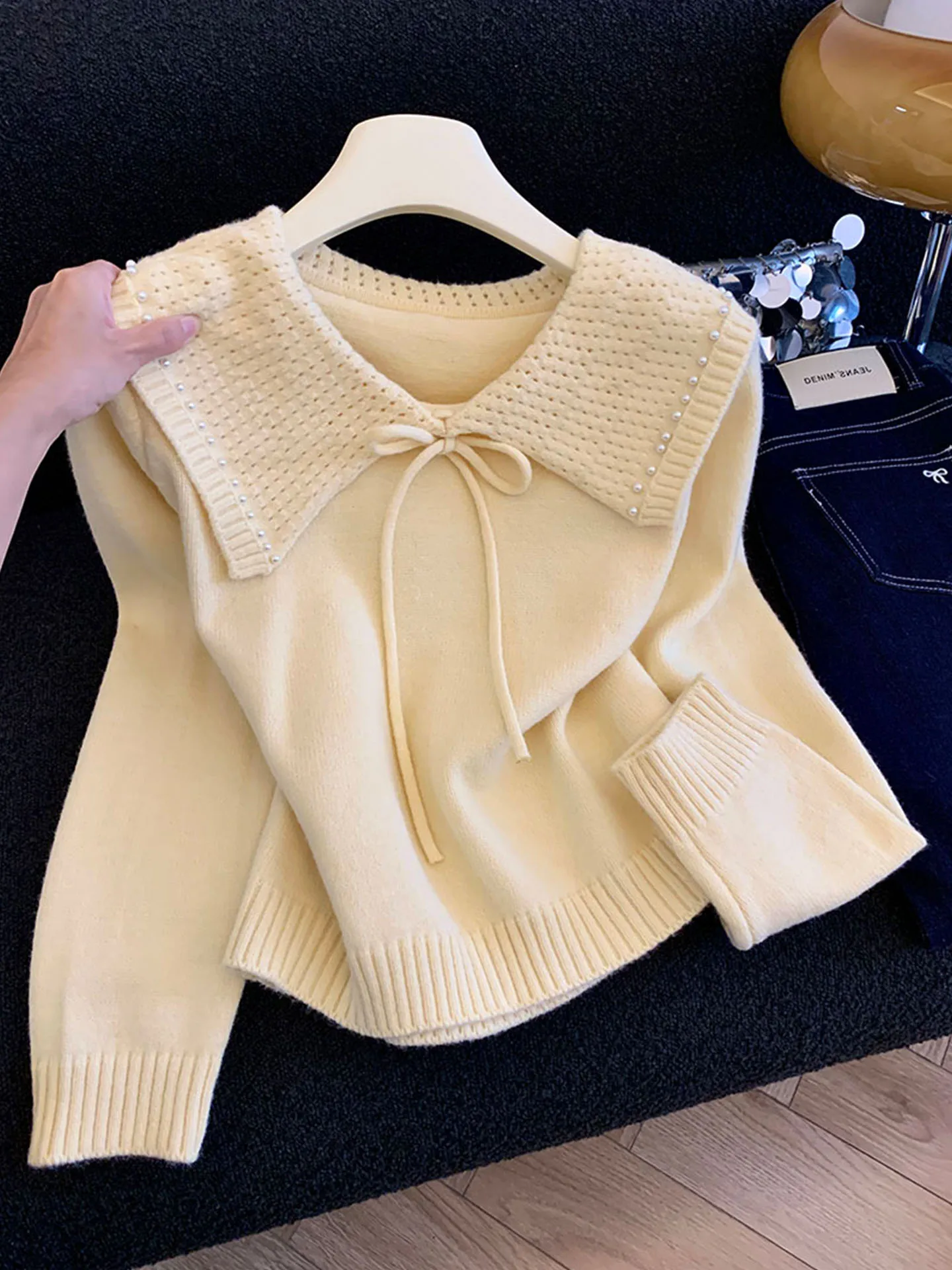 

Женский вязаный свитер Emily Clud Soft Cozy с воротником-стойкой и поясом, осенне-зимний, модный, для повседневной носки, с длинными рукавами, теплый