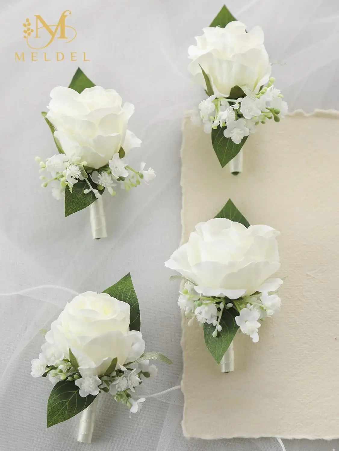 مجموعة من 6 قطع، رفقاء العريس وأفضل رجل العروة لحفلات الزفاف، العروة الوردية لحفل الزفاف للرجال