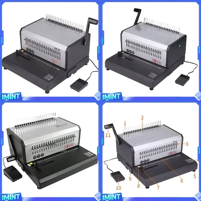 COLORDOWELL EB-30 Desktop Electric Heavy Comb Binding Machine with 21-Hole Capacity