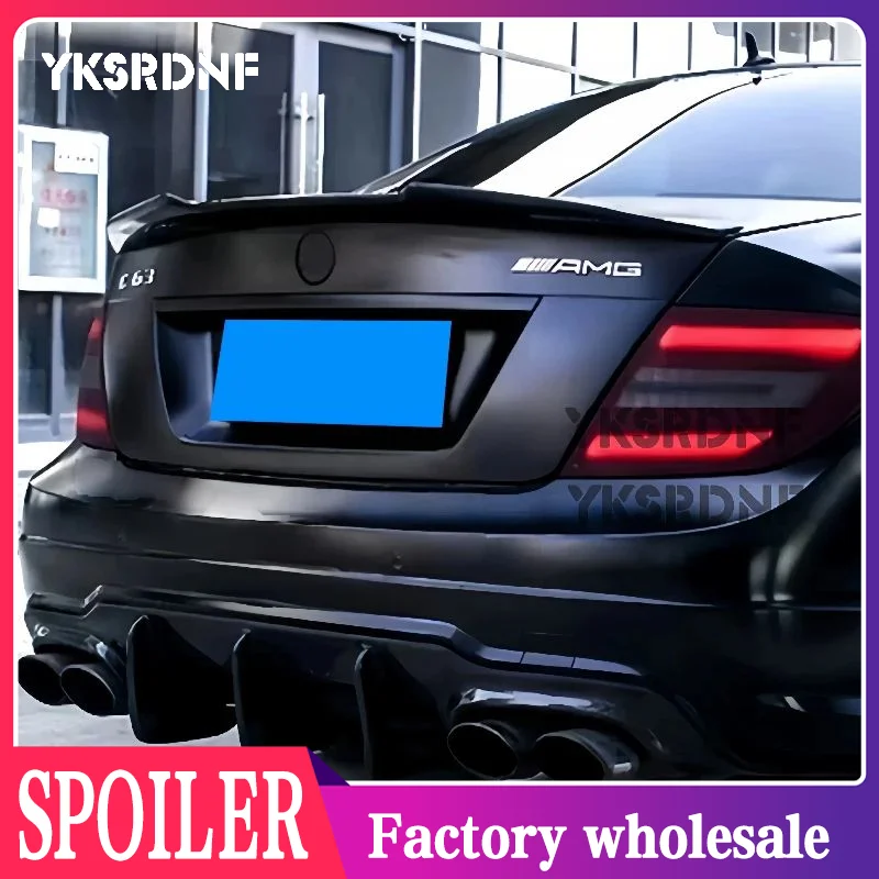 

For Mercedes-Benz W204 sedan 4doors C350 C63 2008-2012 PSM Style ABS Glossy Black /Carbon Fiber Look Rear Trunk Lid Spoiler Wing