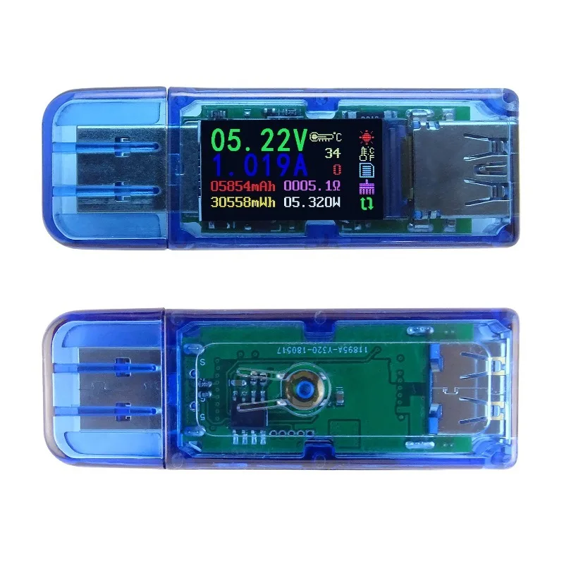 AT34 Tester Digital Voltmeter Flow Meter Battery Capacity USB Charger Tester