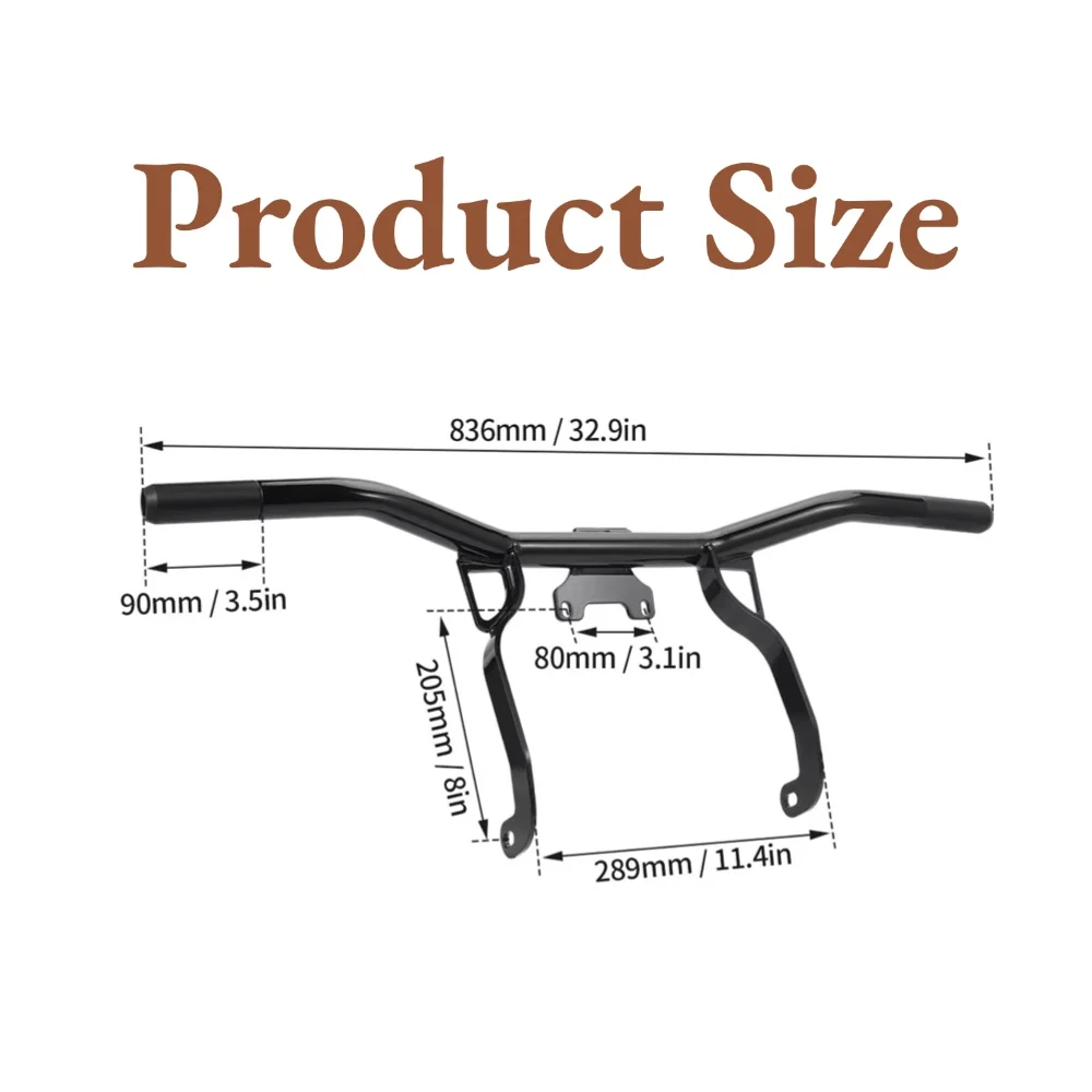 Moto Anteriore Highway Motore Guard Crash Bar Acciaio Protezione dalla caduta Nero Per Harley Road Glides Street Glides 2014-2023