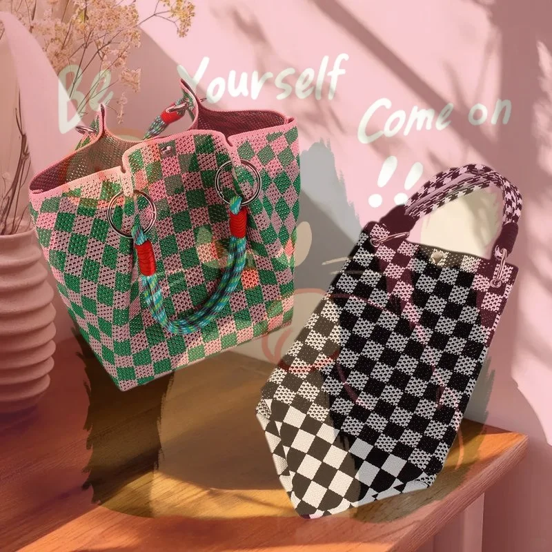 

Дышащая трикотажная сумка: полая квадратная сумка с большой вместительностью — легкая сумка для поездок на работу и выходные