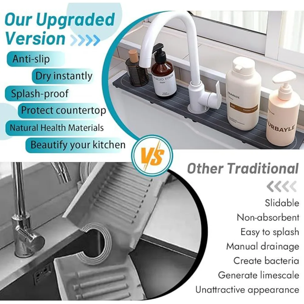 Diatom Mud Faucet Splash-proof Absorbent Pad Kitchen Bathroom Washstand Sink Drain Coaster Soap Holder Washable easy to clean