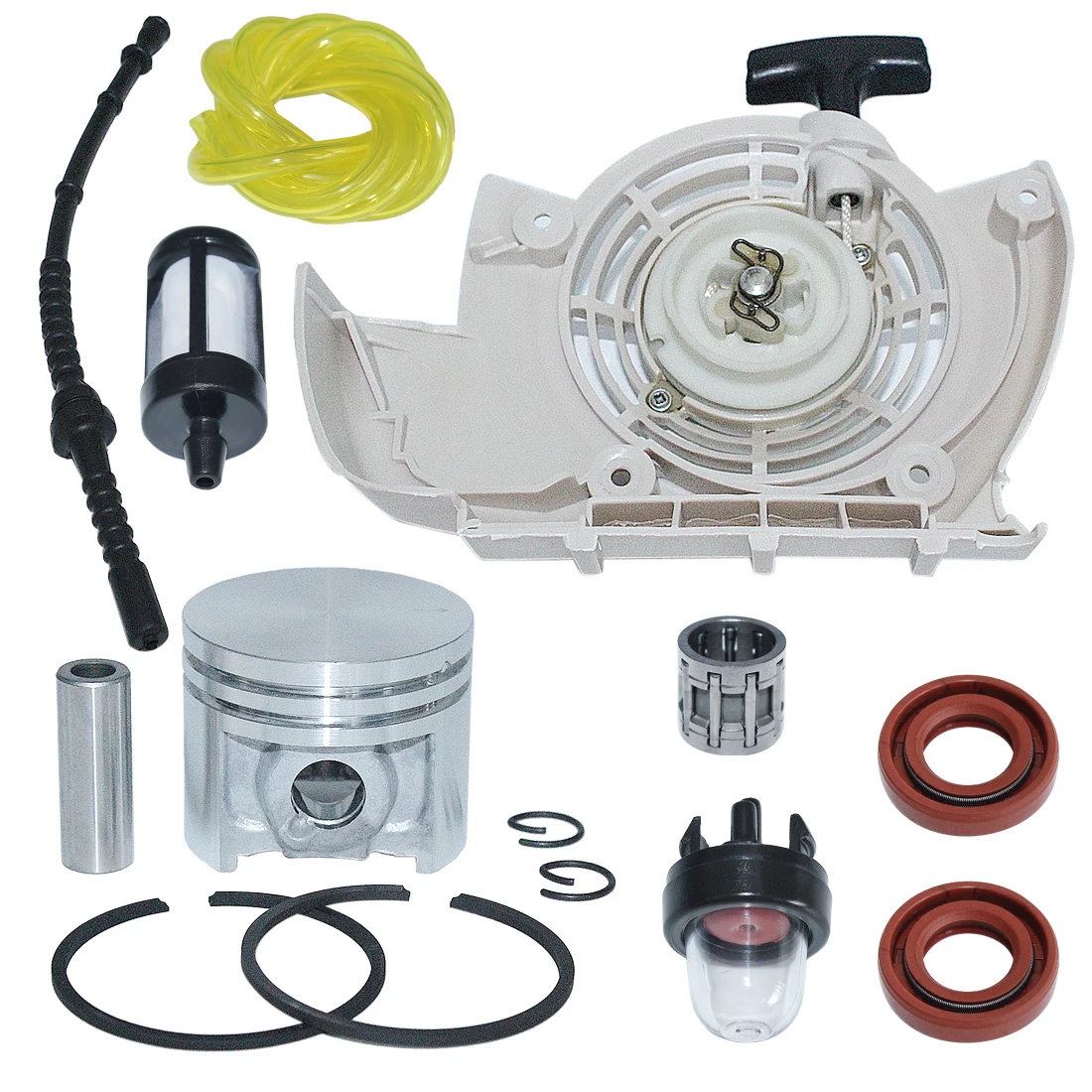 Avviamento a strappo per Stihl FS120 FS200 FS250 Kit linea filtro carburante a pistone da 40mm parti di attrezzi da giardino per decespugliatore a 4 tempi
