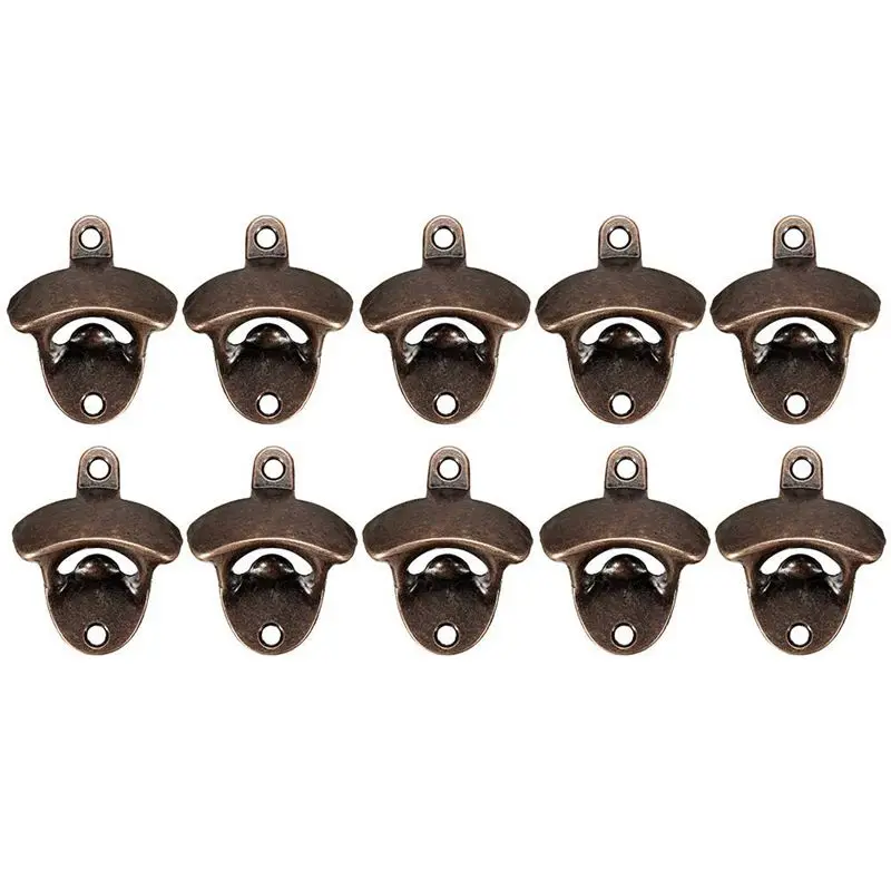 10pcs 5pcs Bottle Opener Wall Mounted Rustic Beer Opener Set Vintage Look with Mounting Screws for Kitchen Cafe Bars