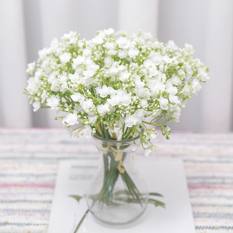 6PCS Plastic Baby's Breath Artificial Flowers Pretty Gypsophila Wedding Christmas Arrangement Home Table Decoration Fake Plants