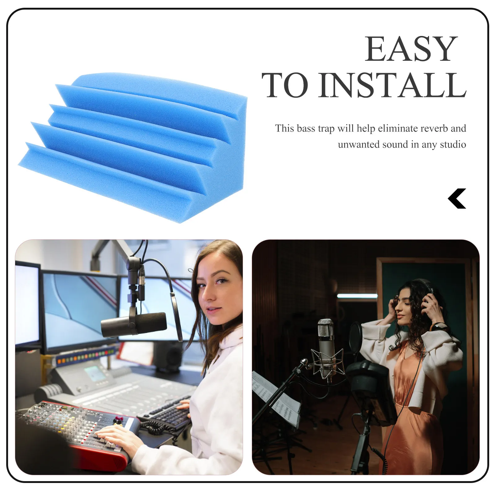 3 Pcs Studio Foam Tiles Acoustic Corner Sound Absorbing Foams Sound-absorbing Sponge Board Bass Traps