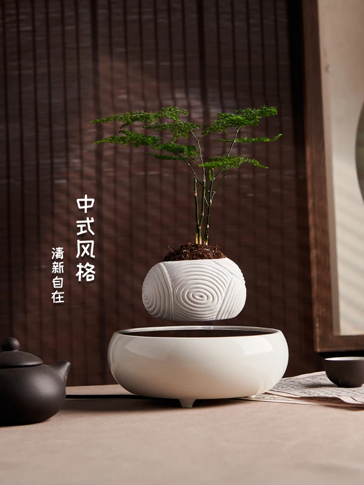 Creative birthday gift for girlfriends, girlfriends, girls, healing system,simulated green plant indoor levitation potted plants