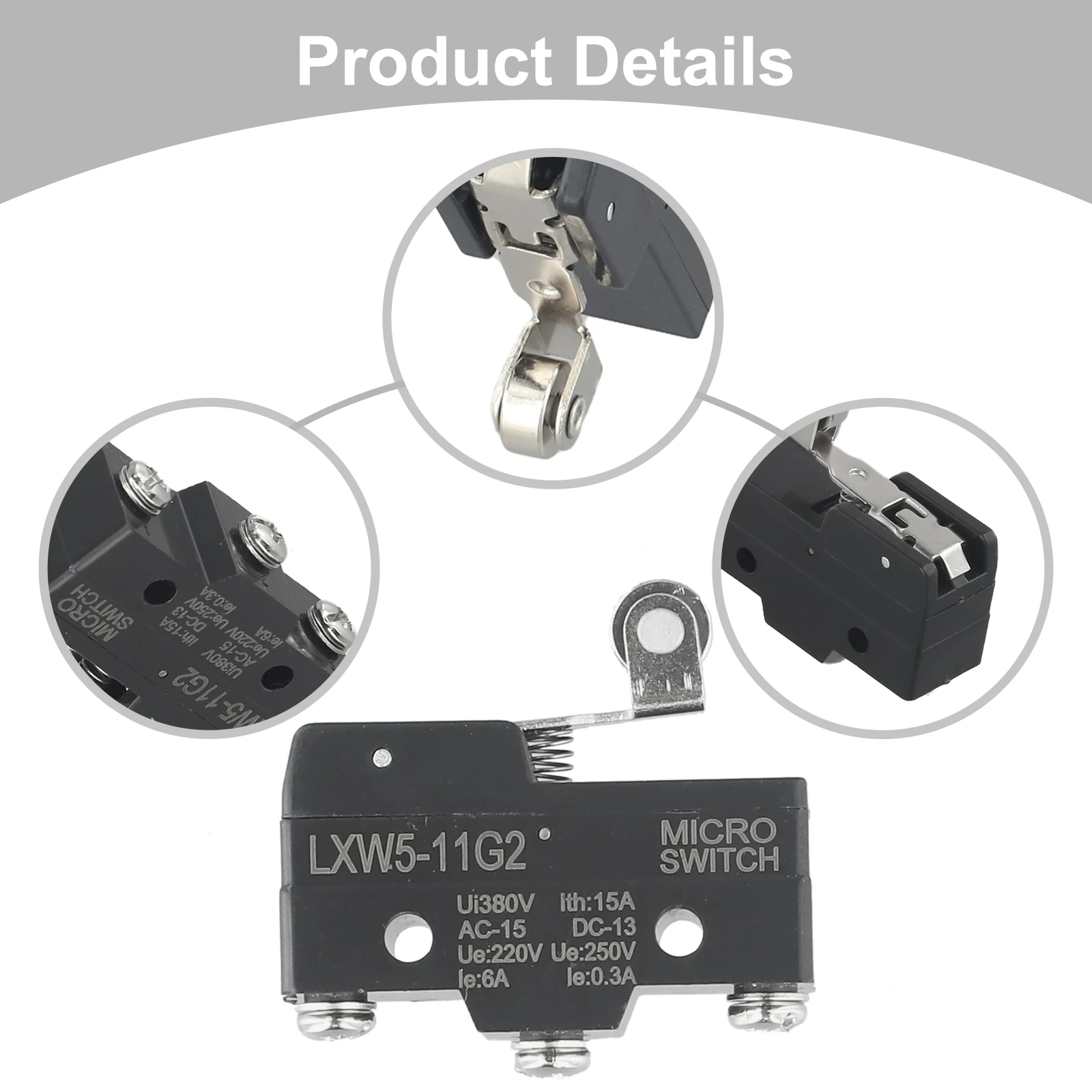 Limit Switch Switch Accessories LXW5-11G2 Metal Momentary Roller Hinge Lever SPDT 1NO 1NC Industry  Limit Switch