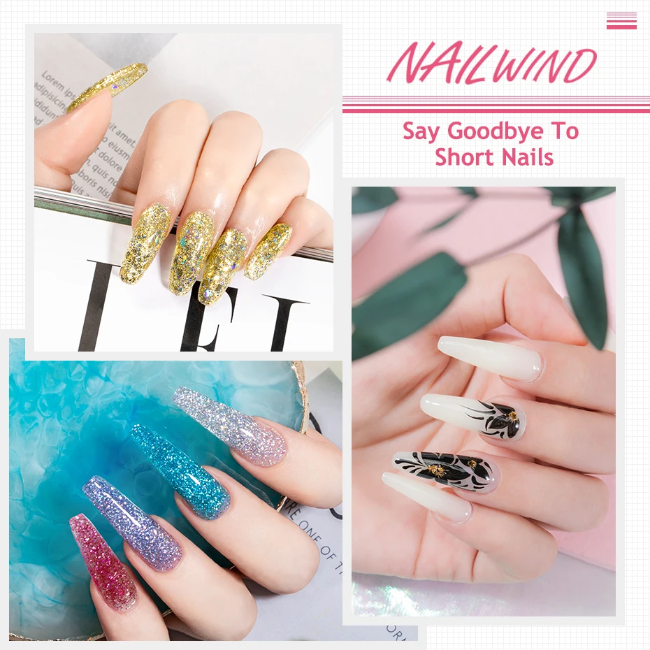 NailWind Gel Vernissen Mini/15/30 ml Poly UV Jelly Gel Polish Semi Permanente Base Top Coat acryl Hybride Nagelgel