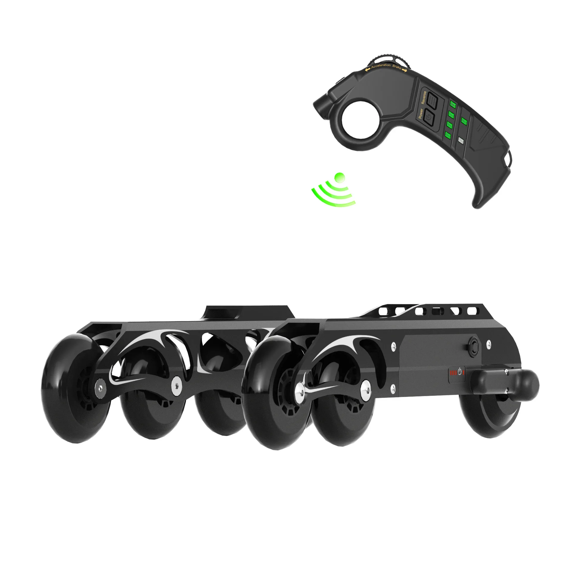2026  Direct Factory Export for Adults Electric Single Row Inline Skates Remote Control Flashing Plastic Material