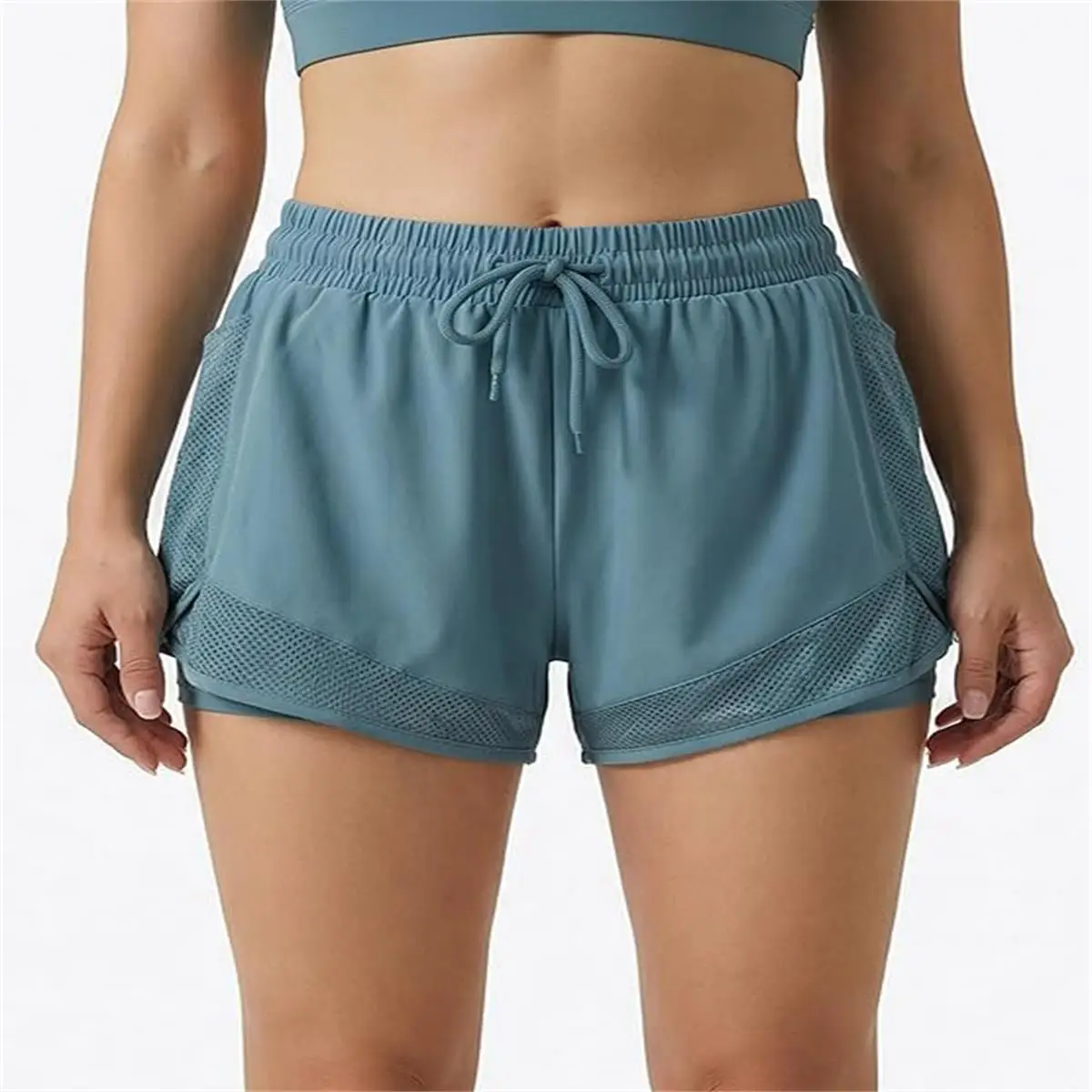 Women's Quick-Dry Yoga Shorts with Pocket | Loose, Non-See-Through, Medium Stretch Fabric, Fitness and Casual Dual-Use
