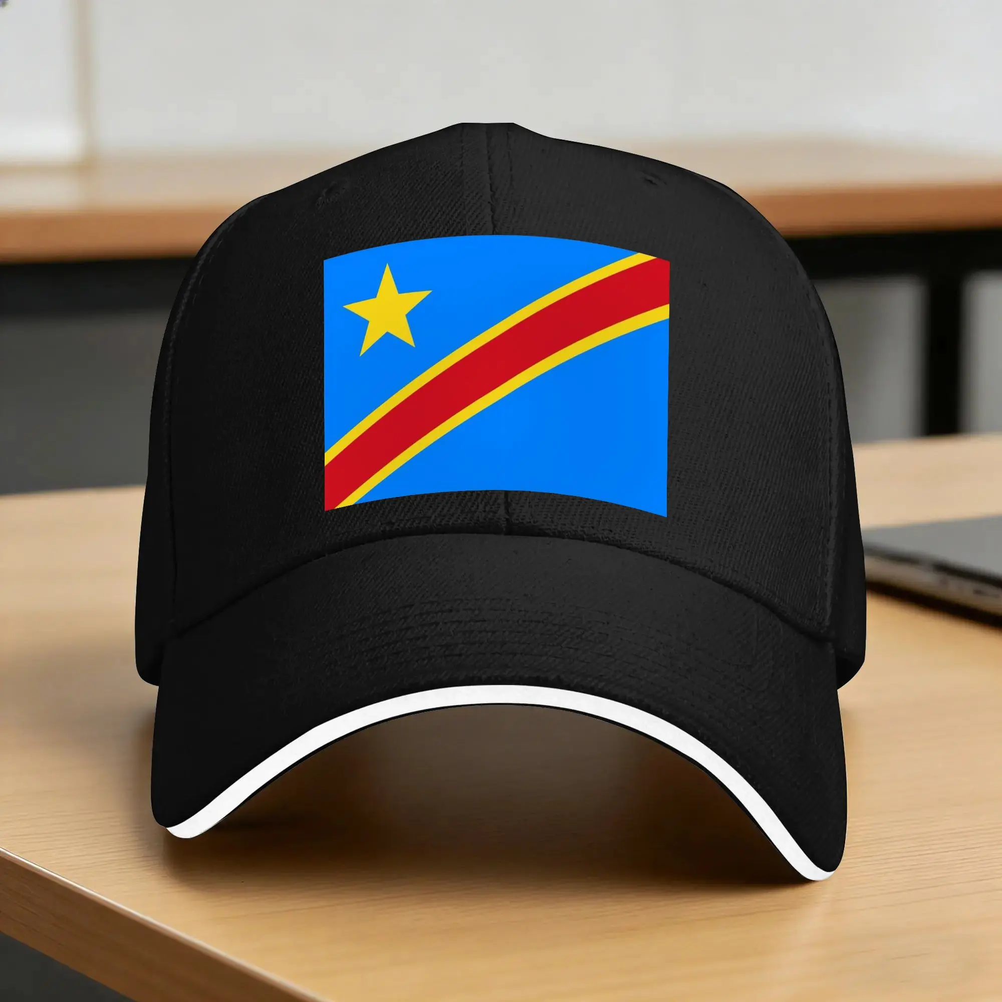 Flag Of Congo Kinshasa Zaire Casual Baseball Cap  Outdoor Sports Trucker Hat Spring Sun-Proof Unisex Men Design Snapback Cap