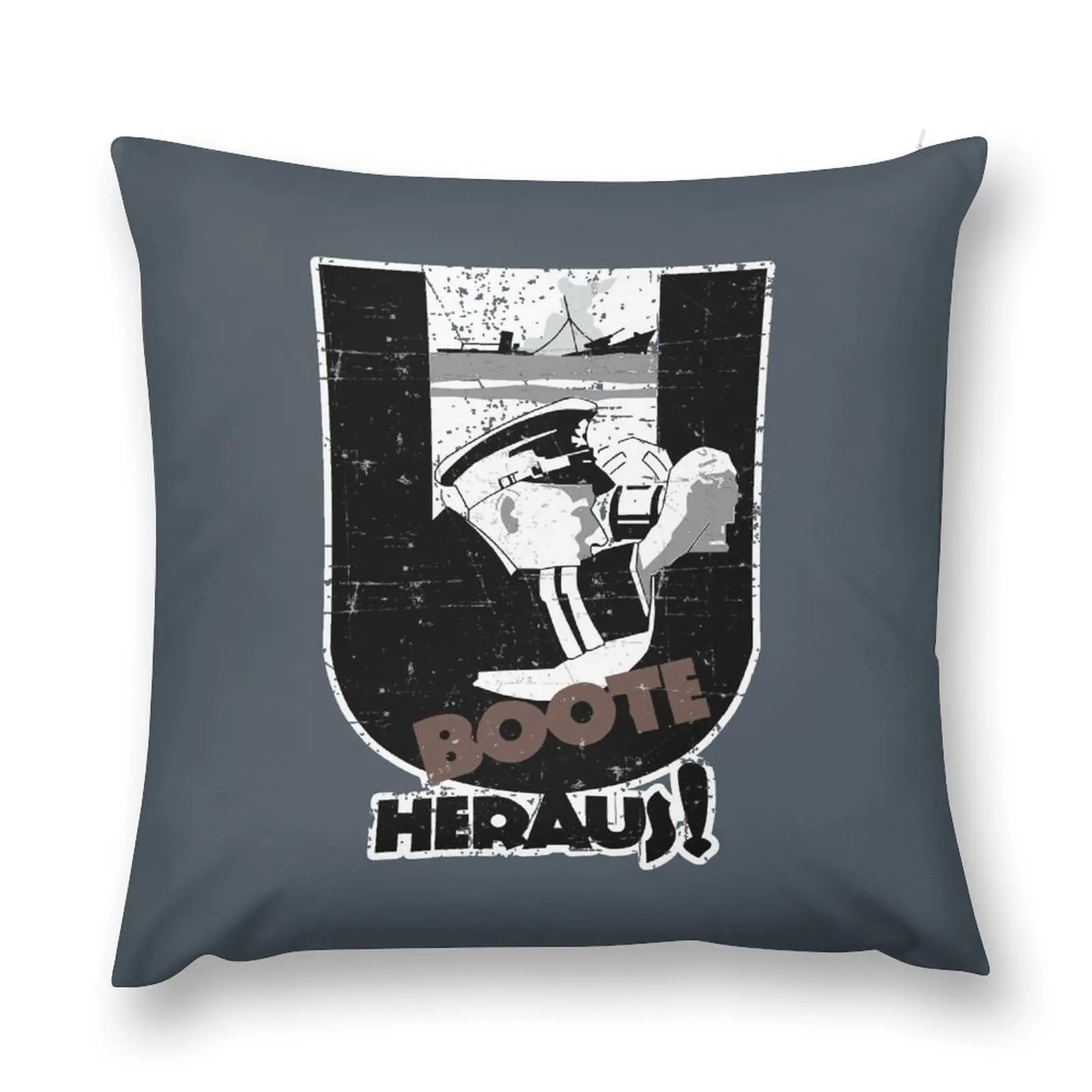 Kriegsmarine U-boat - Boote Heraus! - Grunge Style Throw Pillow luxury sofa pillows bed pillows pillow