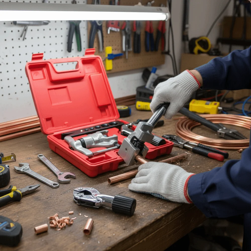 

6-Hole Design Eccentric Tube Expander Heavy Duty Single Clamp Plate Copper Pipe Flaring Tool Inch/Metric Manual Operation