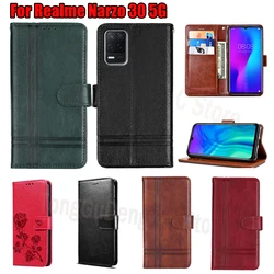 For Realme Narzo 30 5G Case Flip Wallet Leather Phone Protective Cover On Realme Narzo30 чехолна Magnetic Card Etui Book Hoesje