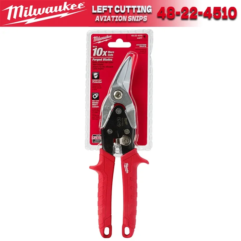 MILWAUKEE Right Straight Left Cutting Aviation Snips Durable Hand Tools 48-22-4530 48-22-4520 48-22-4510 Aviation Snips