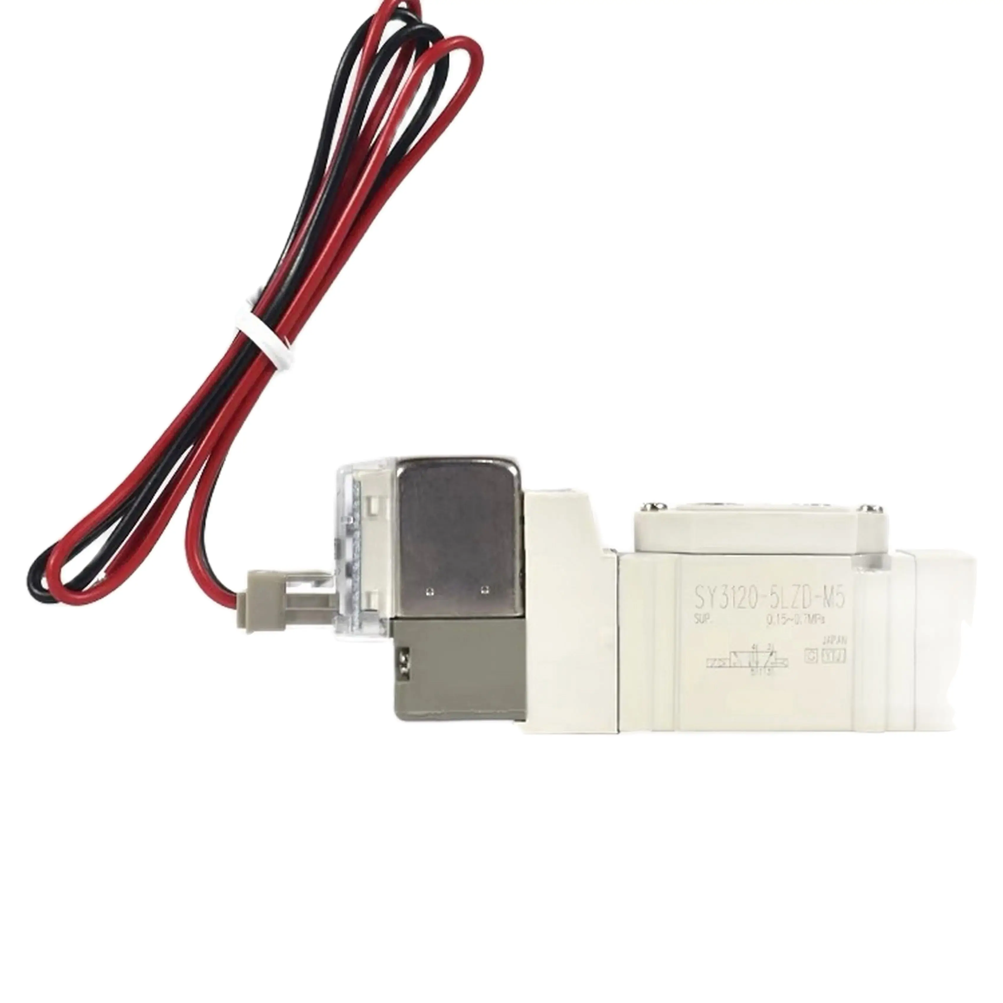 SY3420-5LZD-M5-Válvula Solenoide SMC, M5 x 0,8, 3 posiciones, Centro de escape, DC24V