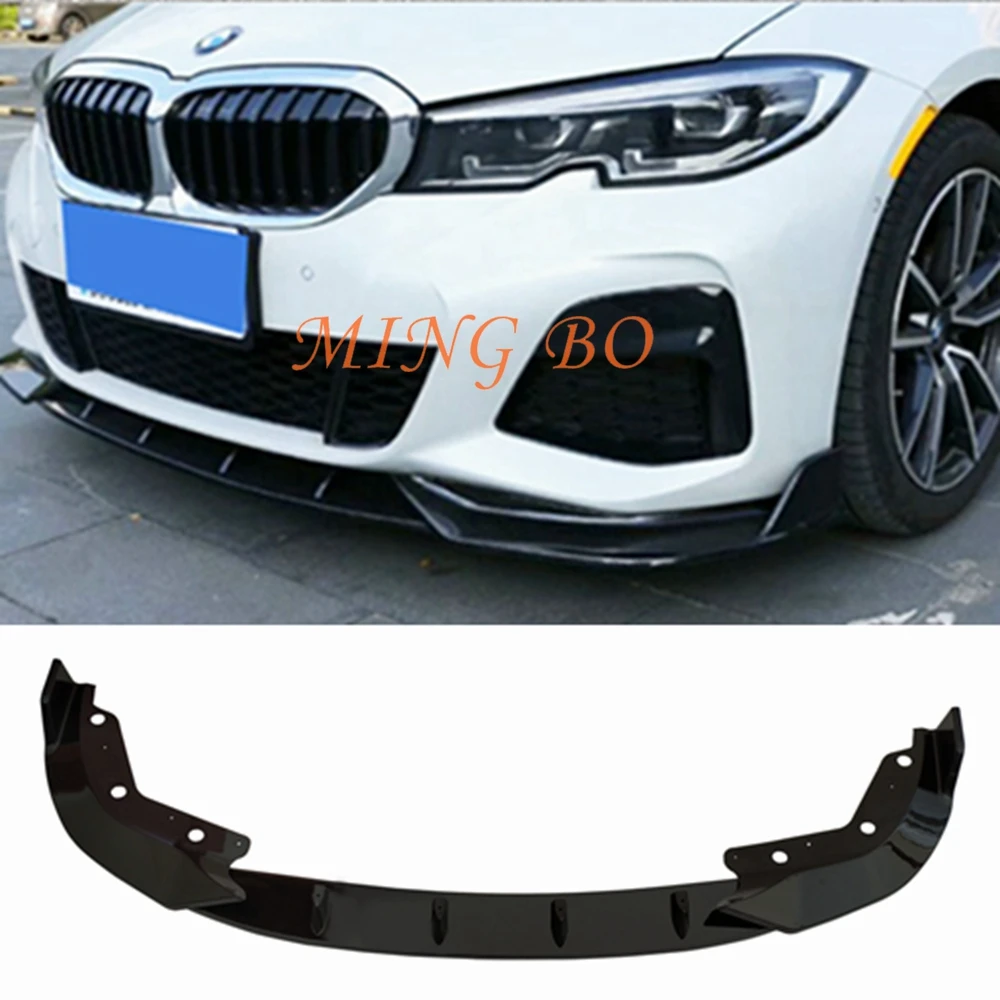 M Pack MP Style Front Bumper Splitter Lip Spoiler Diffuser Guard Body Kit Cover For BMW 3 Series G20 320i 330i Tuning 2019-2022