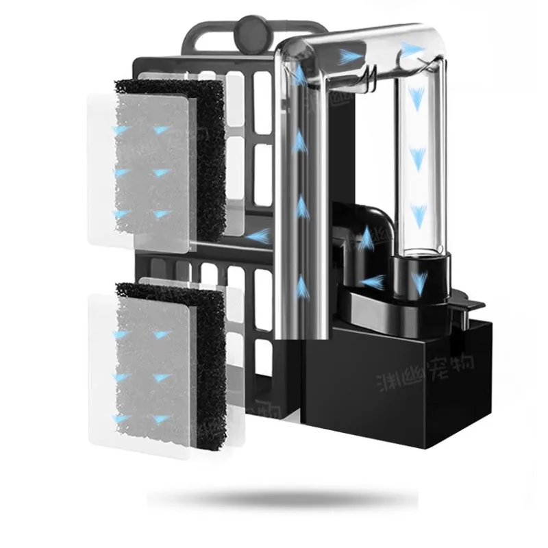 Hanging waterfall fish tank wall-mounted filter three-in-one water purification circulation system