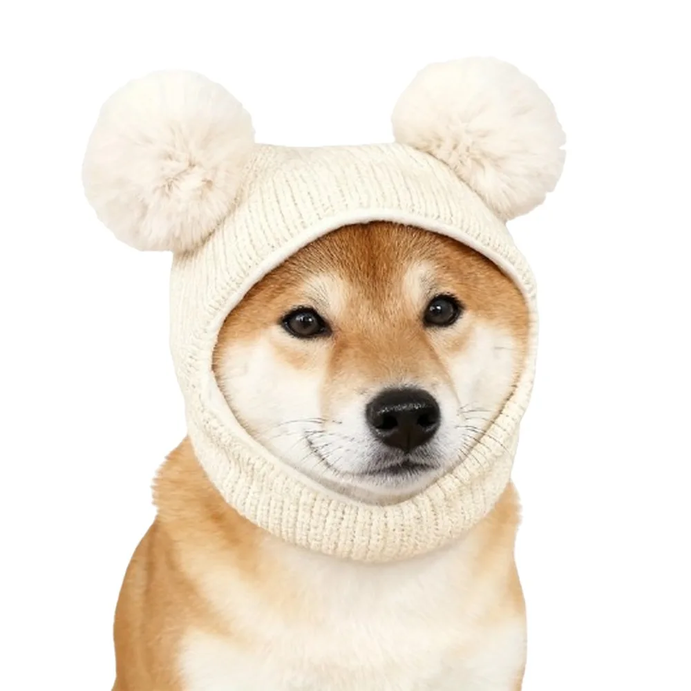 

Cute Pet Knitted Warm Hat Noise Reduction Solid Color Dog Calming Earmuff Comfortable Hearing Protection Dog Ear Muffs