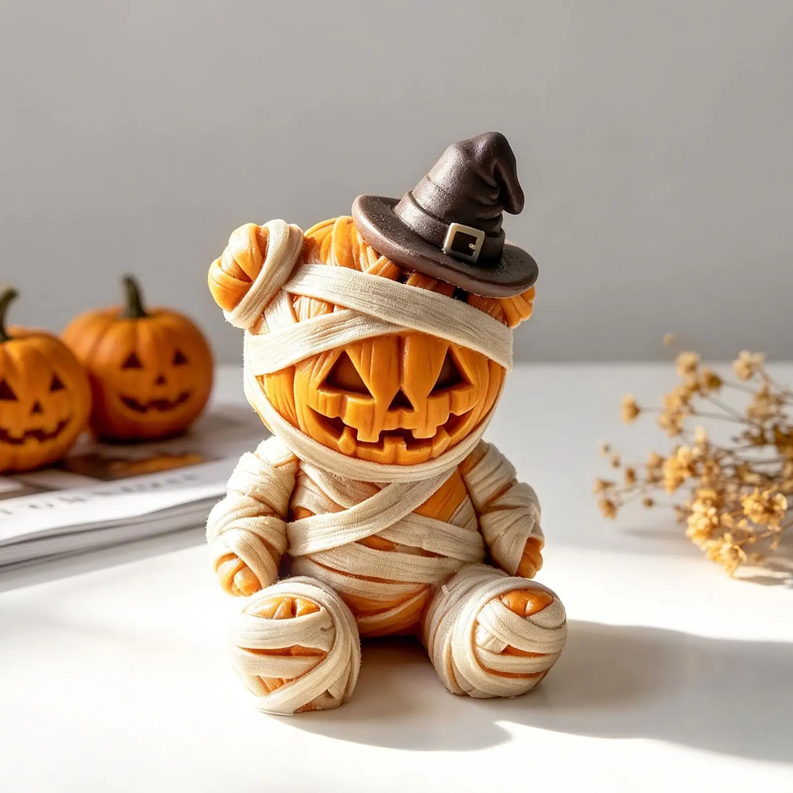 

3D Pumpkin Mold Cute Pumpkin Bear Reusable DIY Easy Release Handmade Candle Molds for Home Bakery Family Members DIY Enthusiasts