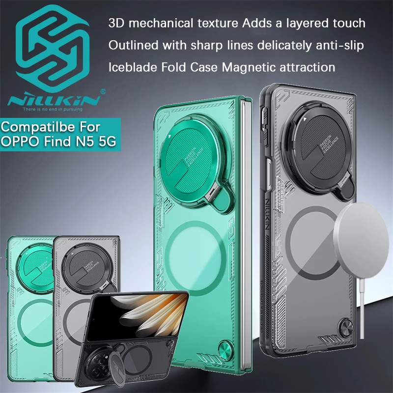 

Nillkin For OPPO Find N5 Magsafe Iceblade Fold Magnetic metal support transparent phone case Protective case For Find N5 Case
