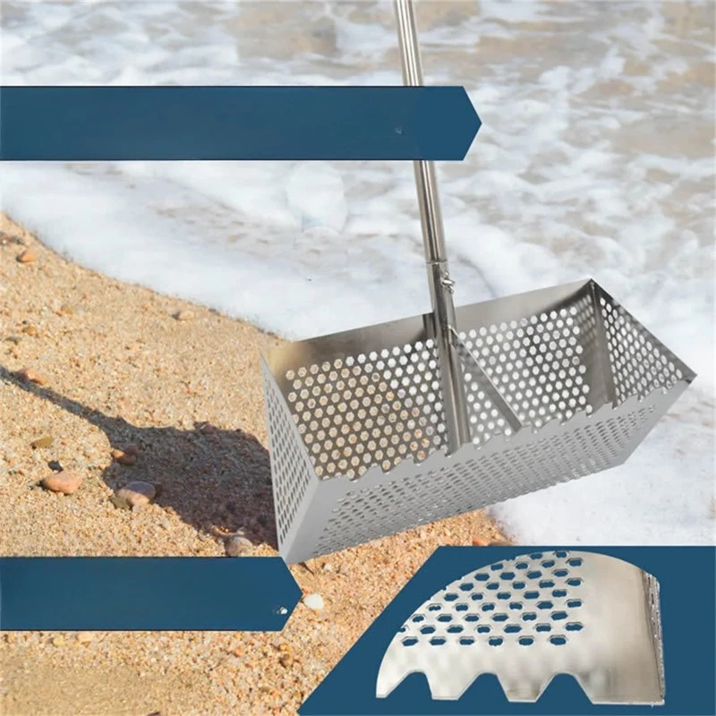 Beach Treasure Hunting Sand Scoop Foldable Beach Shark Tooth Sieve Field Supplies Beach Spade Digging Anti Corrosion Shovel Tool
