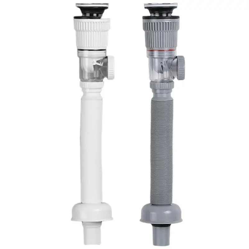 

Sink Drain Pipe Kits Kitchen Sink Drainage Kit Anti-Clogging Bathroom Sink Drain Sink Drain P-Trap Pipe Transparent Flexible