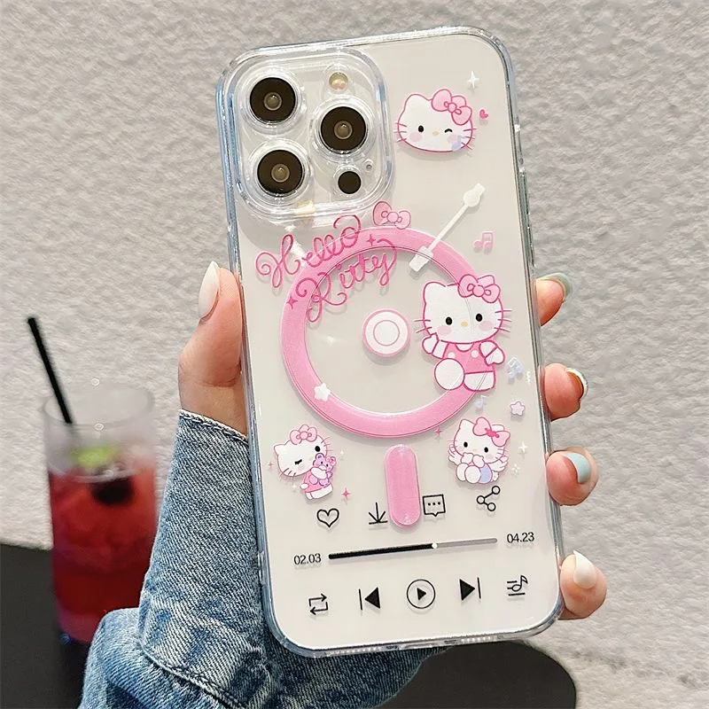 Cute Hello Kitty D-Doraemons Magsafe Magnetic Phone Case for iPhone 16 15 14 13 12 11 8 Plus Pro Max XSMax Soft Clear Tpu Cover