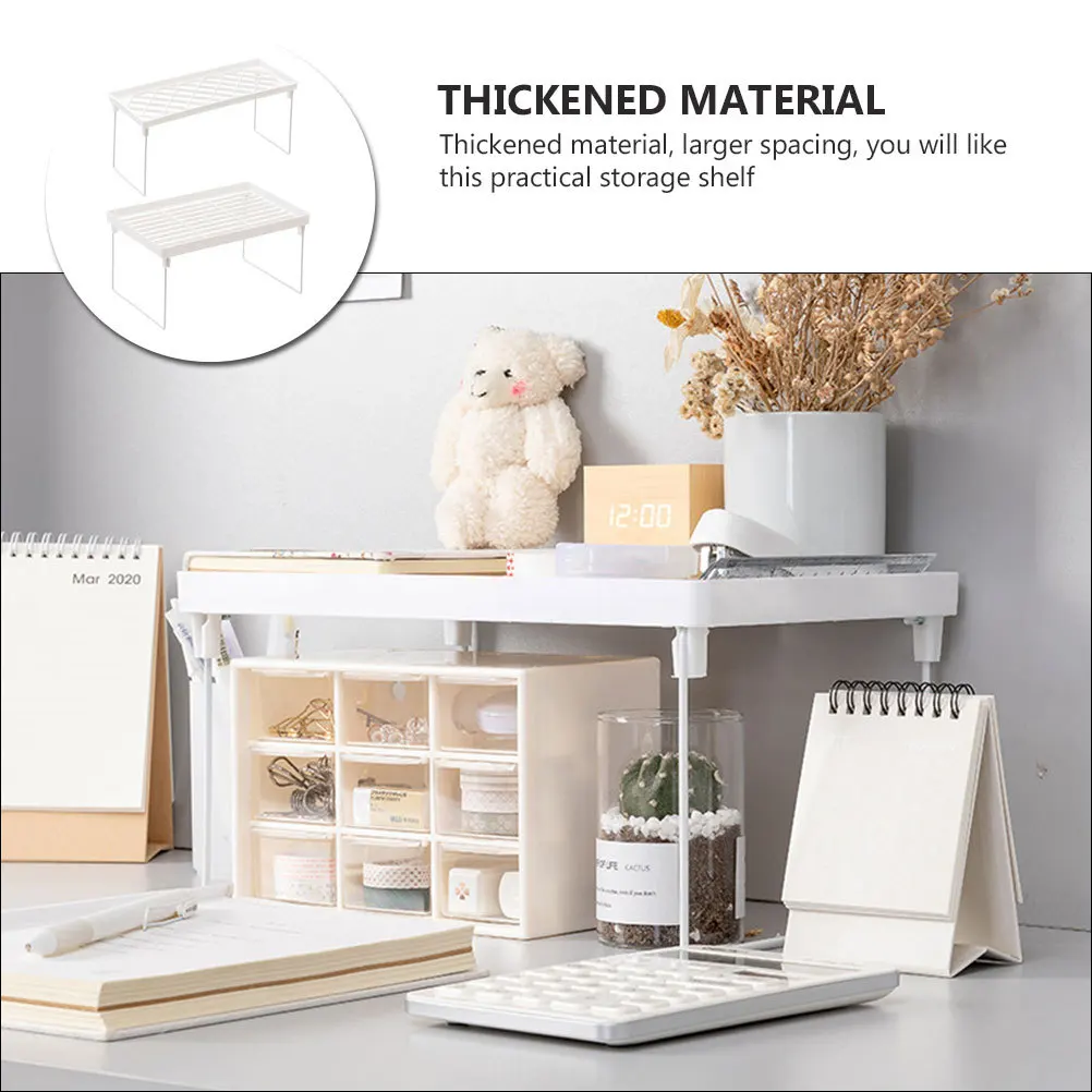 

2pcs Storage Shelf Thickened Iron Rack Waterproof Kitchen Organizer Detachable Cabinet Shelf For Home Desktop Use