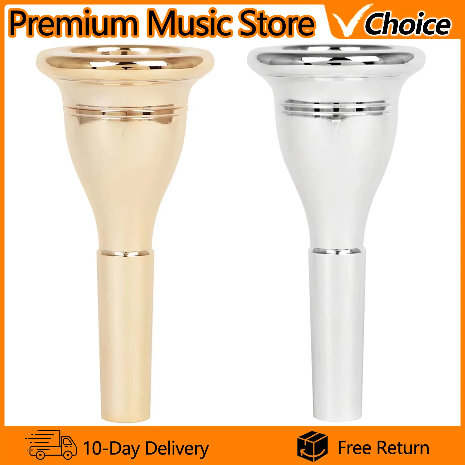 IRIN Tuba Mouthpiece Brass Instrument Accessories No.7 Bass Large Holding Horn Mouthpiece Silver Golden Brass 13.3mm Music Parts
