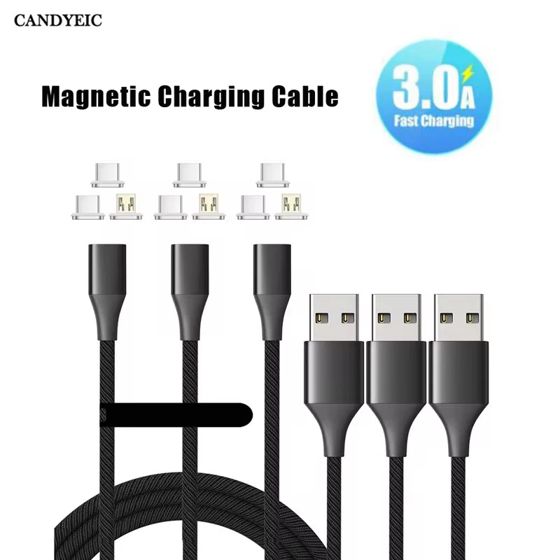 Micro USB Cable Magnetic Charger For Samsung Xiaomi Huawei Google Sony Mobile Phone Fast Charge Type C Magnet Data Cable Wire