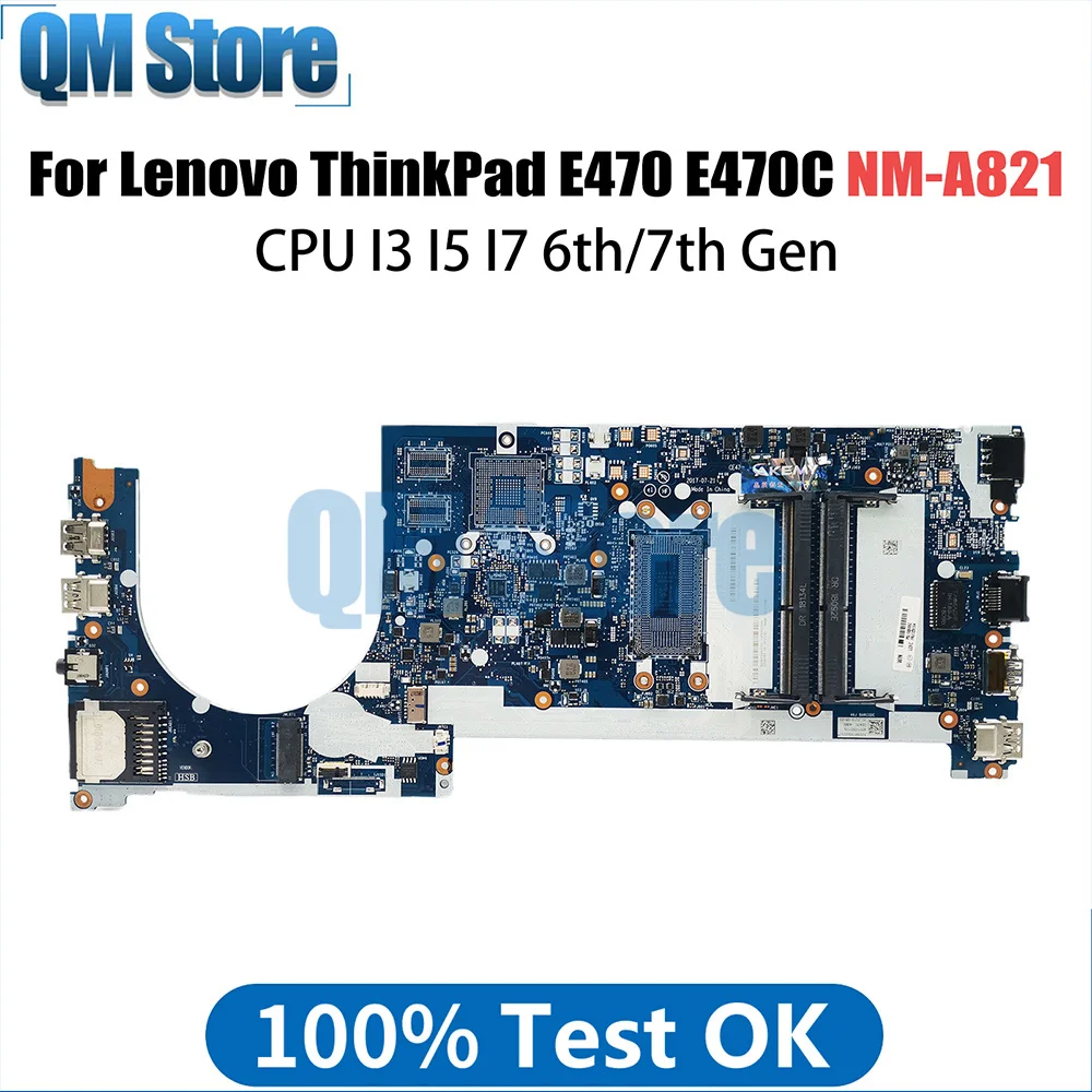 01YT084 Mainboard For Lenovo ThinkPad E470 E470C Laptop Motherboard NM-A821 with I3 I5 I7 6th 7th Gen CPU 01EN259