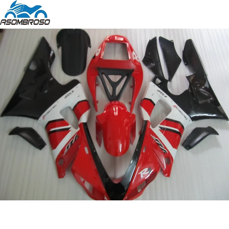 New Arrival Motorcycle Bodywork fairings for YAMAHA R1 fairing kit 1998 1999 red white black fairing set YZFR1 98 99 HP25