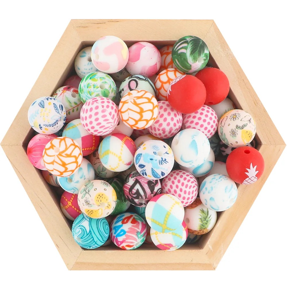 Leopard Print Round Beads 15MM 5Pcs/SET Beads For Jewelry Making DIY Keychain Necklace Jewelry Accessories