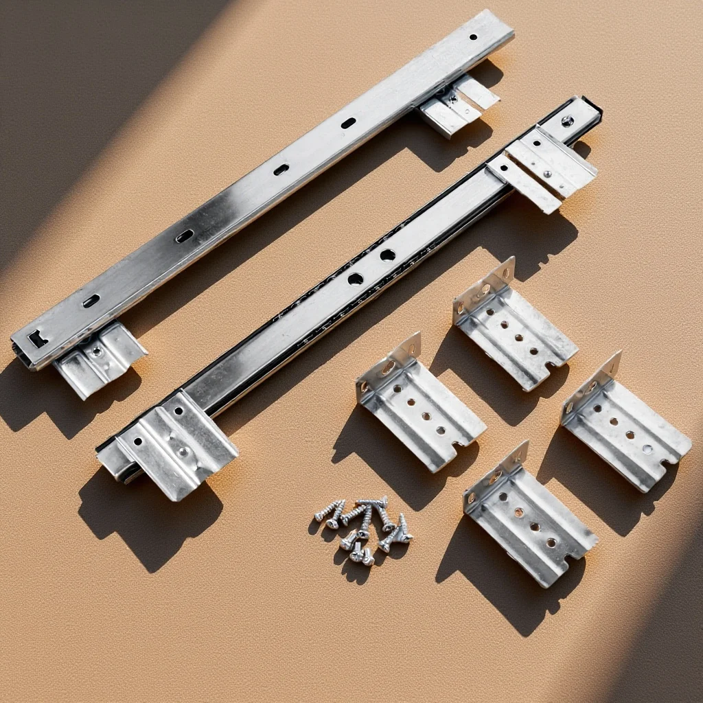 

1 Pair Keyboard Drawer Track Ball Bearing Slide Rail For Under Desk Computer Keyboard Steel Slide Drawer Track