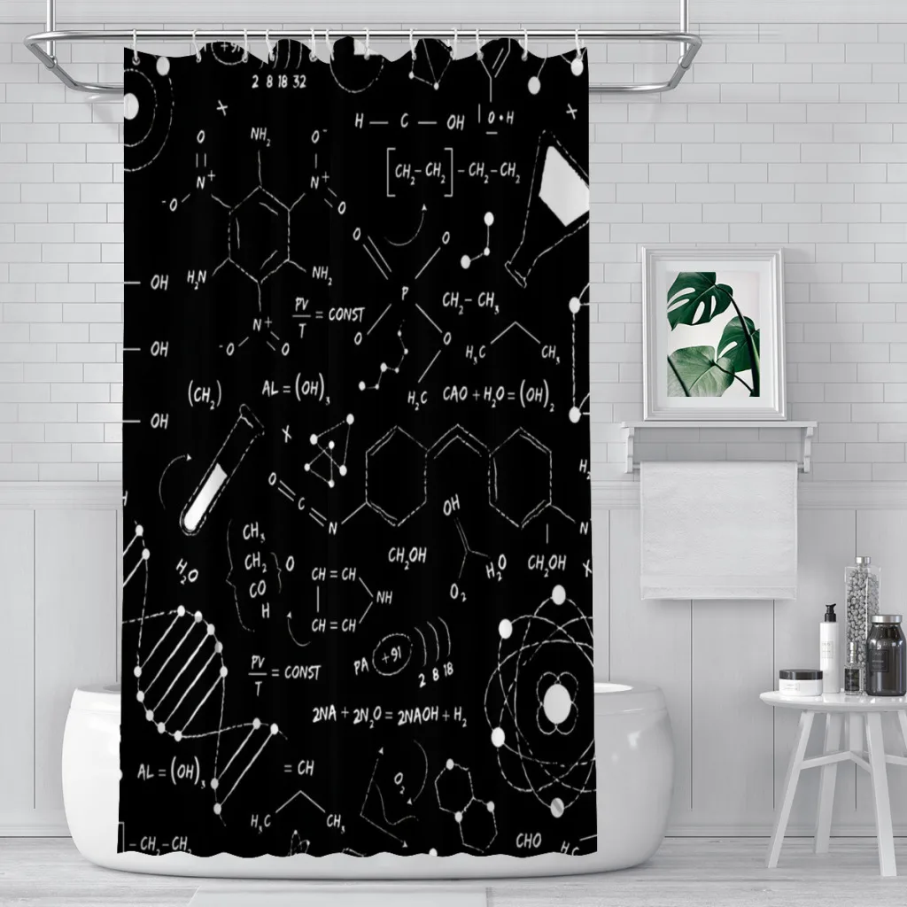 Science Black Board Chemistry Bathroom Shower Curtains Zodiac Star Waterproof Partition Curtain Designed Home Decor Accessories