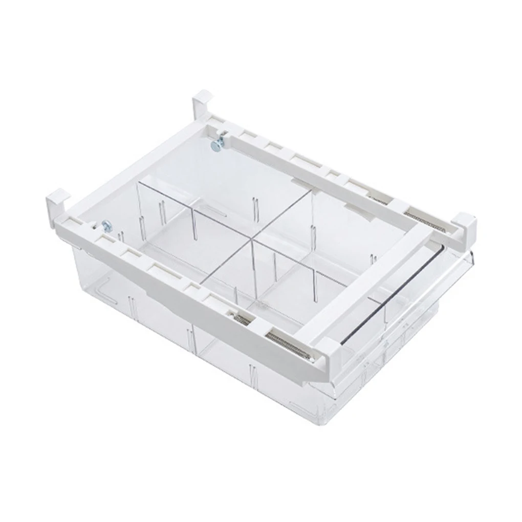 

Egg Holder Plastic Refrigerator Storage Container Kitchen Drawer Fruit Box Organizer, 4 Grids