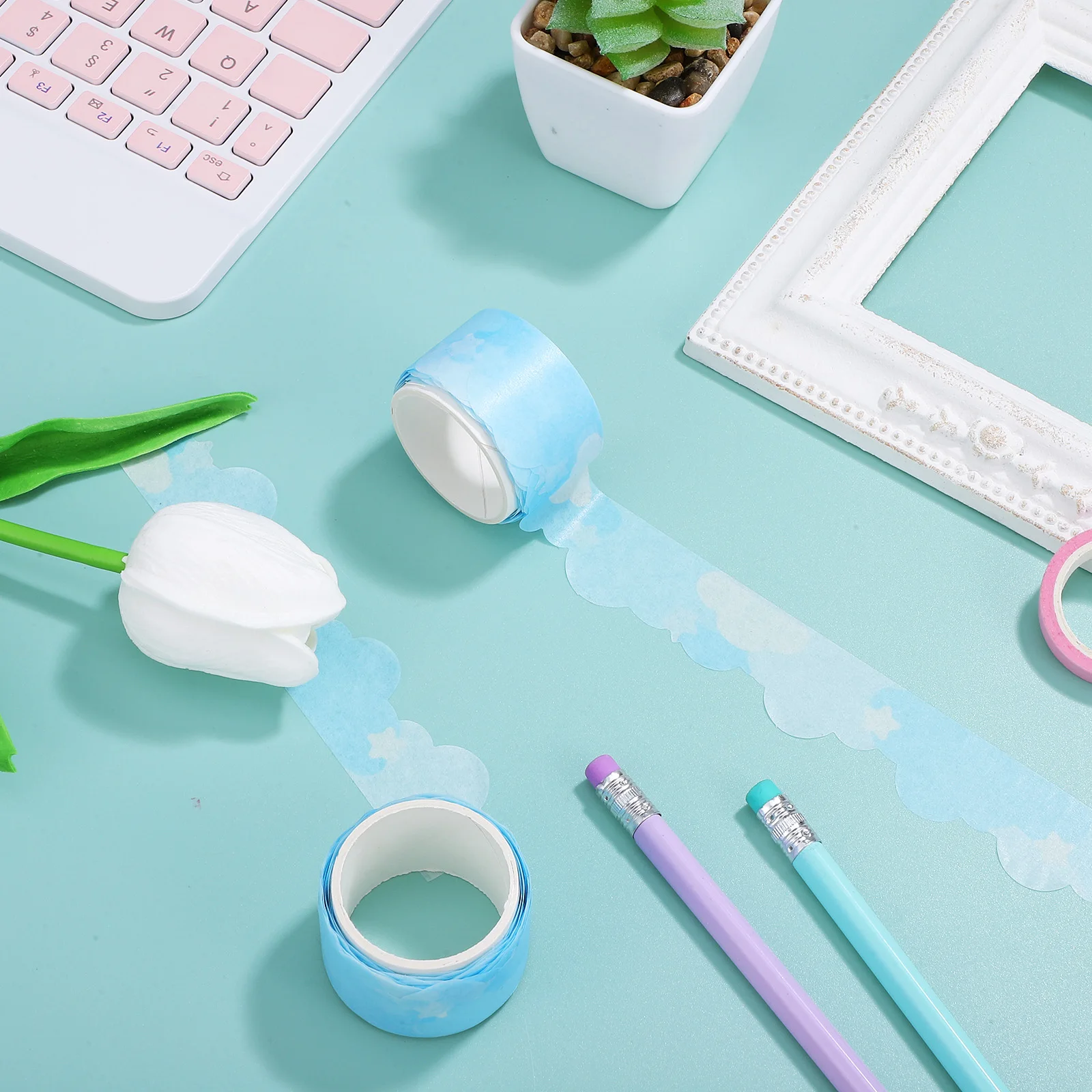 

2 Rolls Washi Tape Pattern Decorative Journaling Supplies DIY Craft Scrapbook Sticker Roll Thin Aesthetic Adhesive