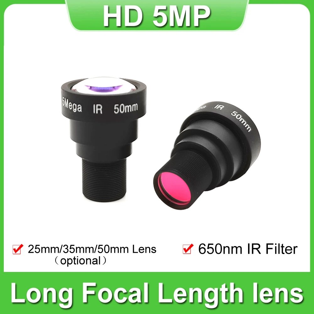 

5 Megapixel 50mm Lens 5MP 35mm 25mm Long Distance View M12 Fixed Iris CCTV Lens For AHD Analog Xiaomi Gopro Hero Sport Camera