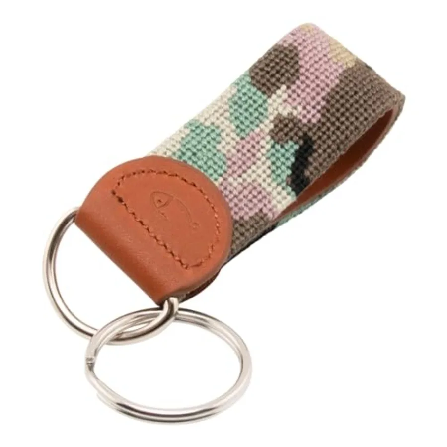 

Leather Hand-Stitched Needlepoint Key Fob or Key Chain for Everyday Use Durable Craftsmanship with Elegant Design Perfect Gift