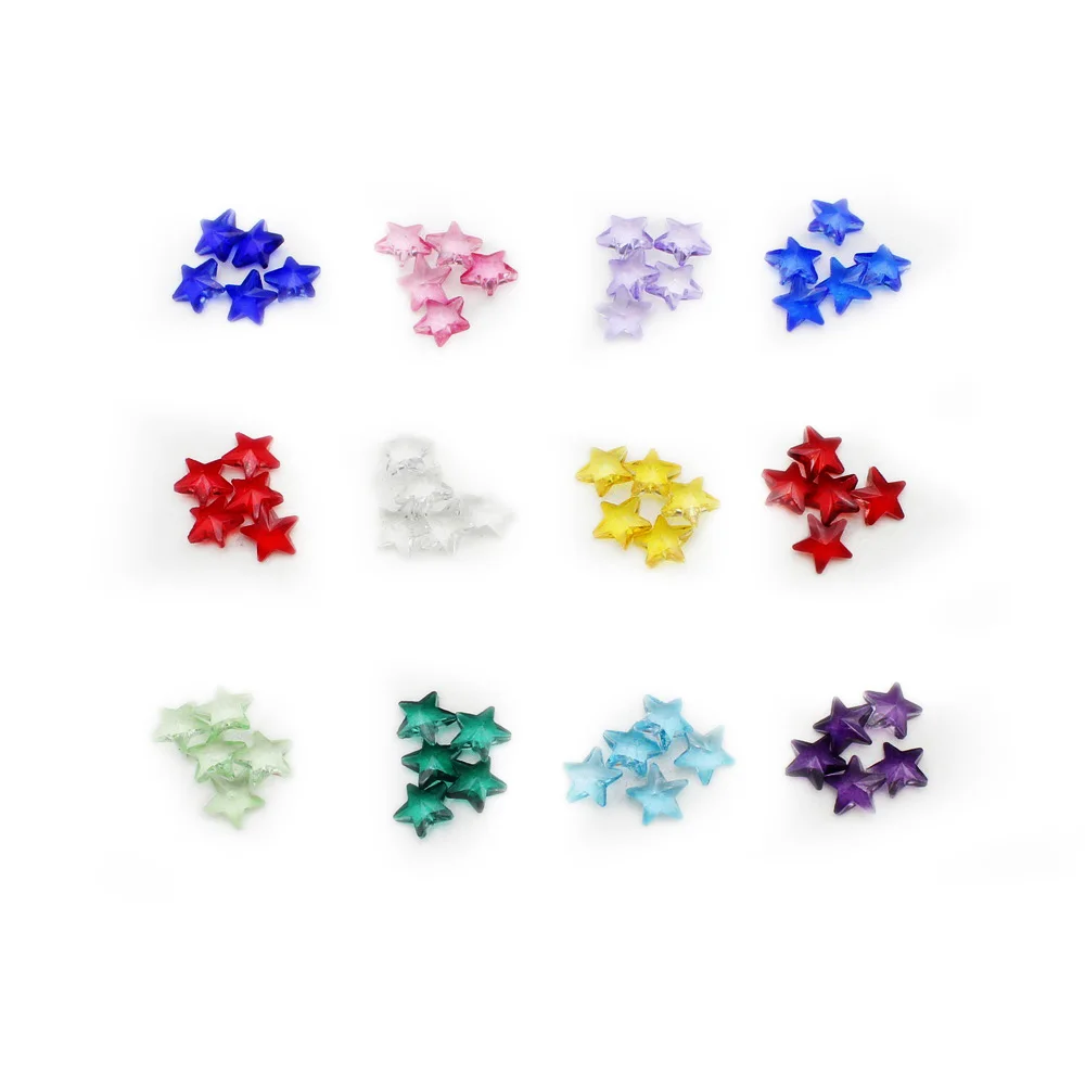 60pcs/lot 12 Color Star Birthstone Constellation 6mm/0.24in Glass Stone DIY Party Jewelry Accessory