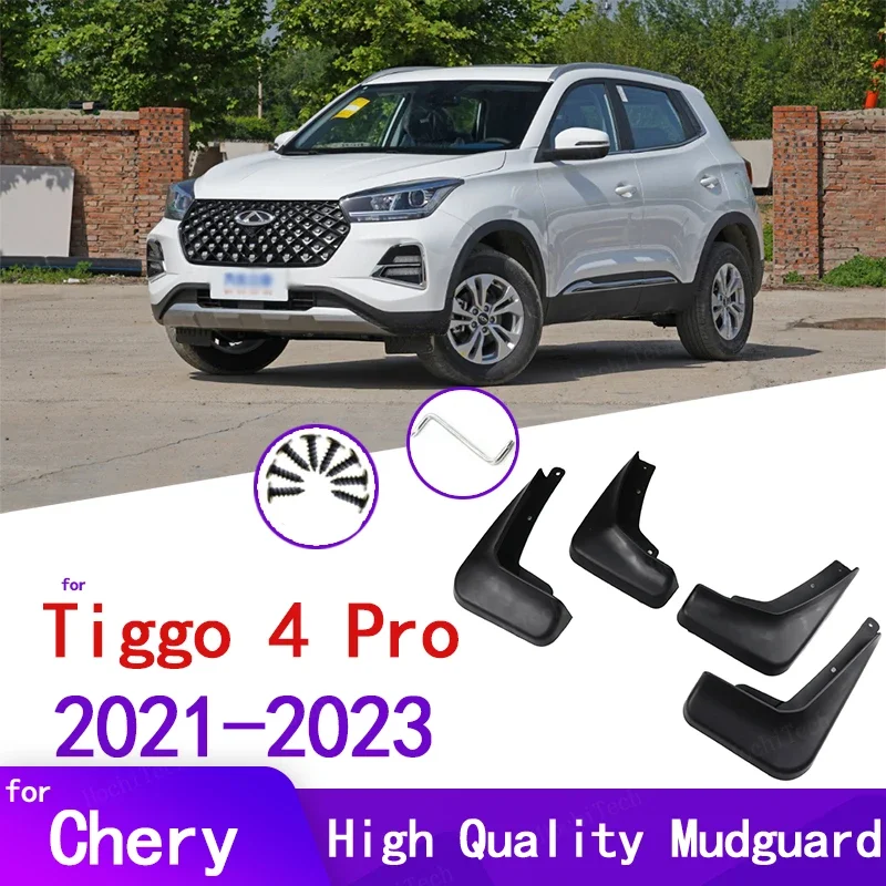 Schmutzfänger, Spritzschutz, Schmutzfänger vorne und hinten, Kotflügel, 4 Stück, schwarze Schmutzfänger für Chery Tiggo 4 Pro 2021 2022 2023
